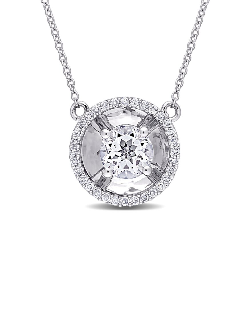 Rina Limor 10k 1.16 Ct. Tw. Diamond & White Topaz Necklace