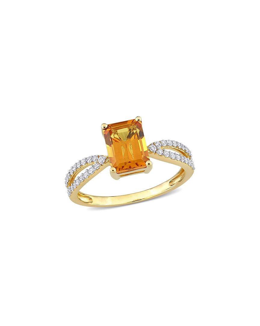 Rina Limor 14k 1.70 Ct. Tw. Diamond & Madeira Citrine Ring