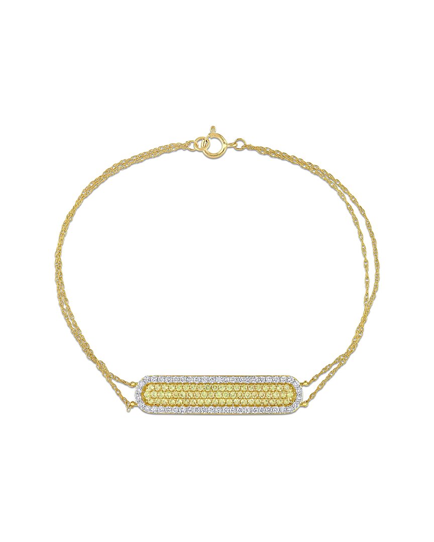 Rina Limor 10k 1.06 Ct. Tw. Diamond & Yellow Sapphire Bracelet