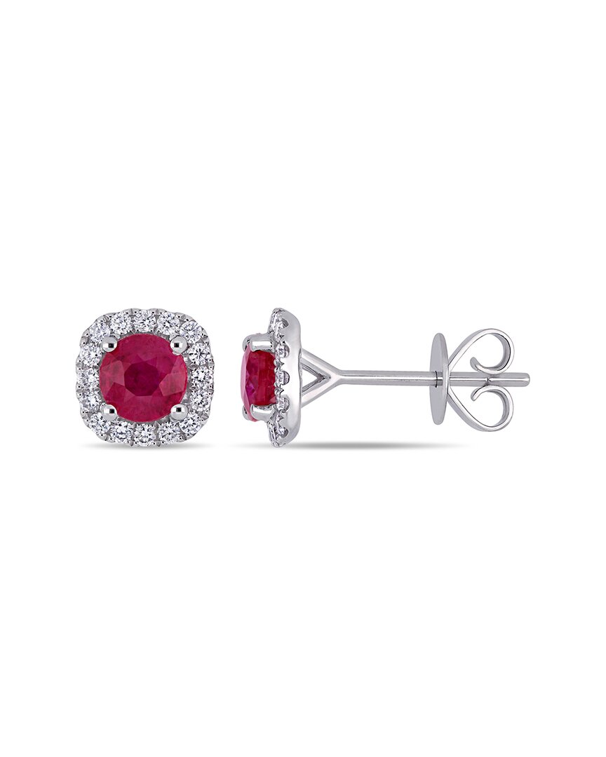 Diamond Select Cuts 14k 1.46 Ct. Tw. Diamond & Ruby Earrings