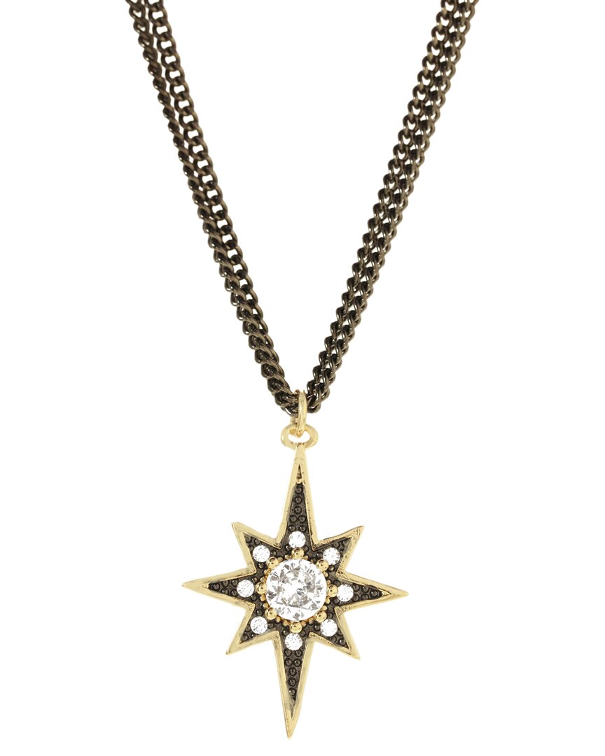 Shop Rachel Reinhardt 18k Filled Cz Starburst Charm Necklace