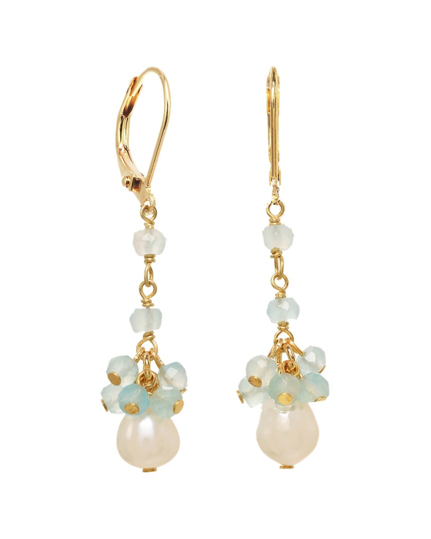 Shop Rachel Reinhardt 14k Vermeil 6mm Pearl Linear Cluster Earrings