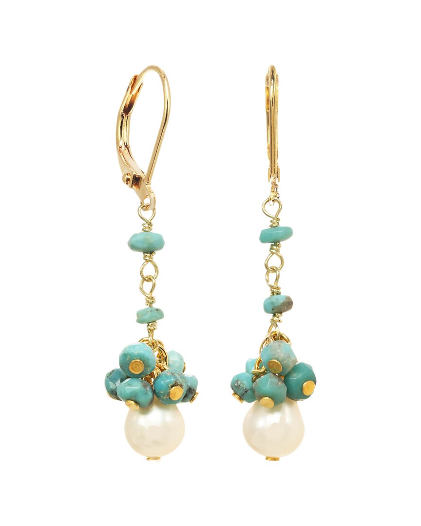 Shop Rachel Reinhardt 14k Vermeil Turquoise Linear Cluster Earrings