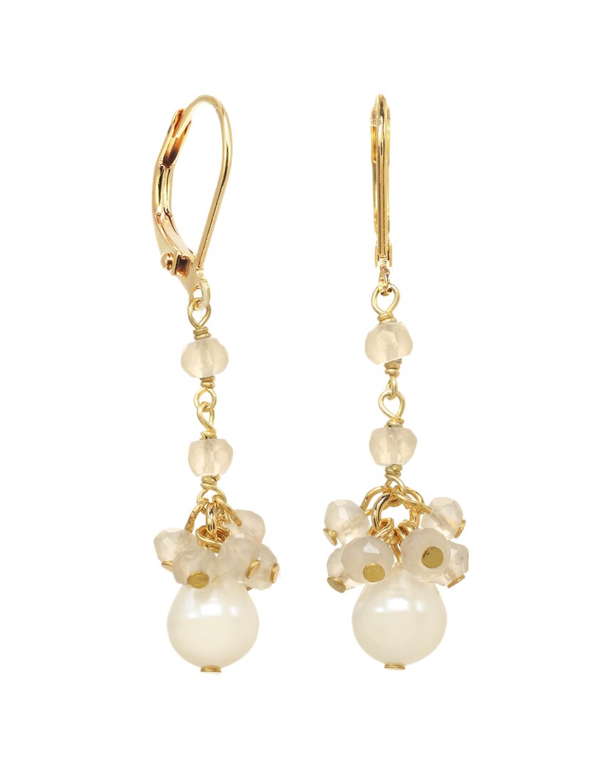 Shop Rachel Reinhardt 14k Vermeil White Chalcedony Linear Cluster Earrings