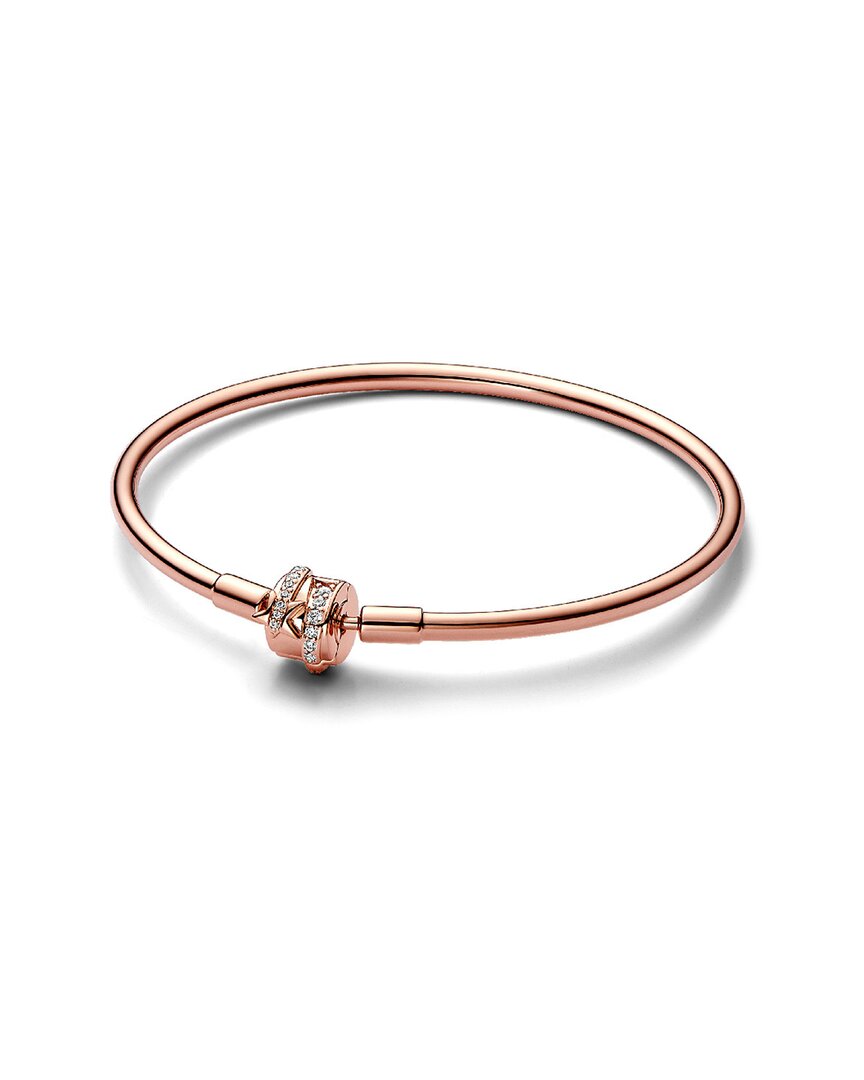 Shop Pandora Moments 14k Rose Gold Plated Cz Bangle Bracelet