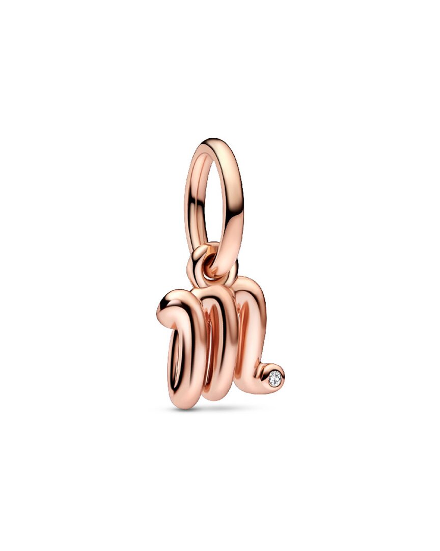 PANDORA PANDORA MOMENTS 14K ROSE GOLD PLATED CZ DANGLE CHARM