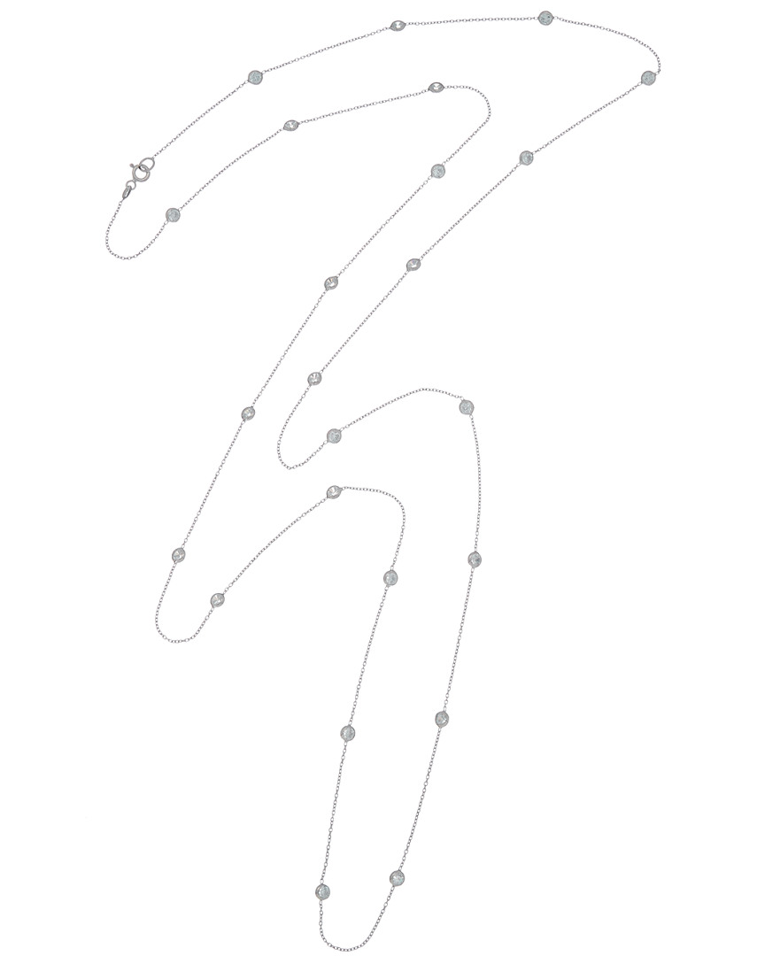 Amorium 18k Over Silver Cz Necklace In Metallic