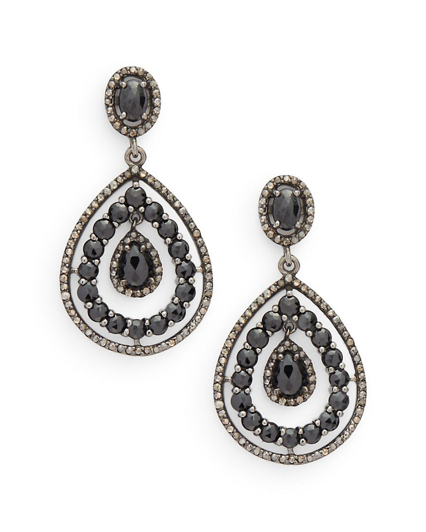 Bavna Silver Drop Earrings