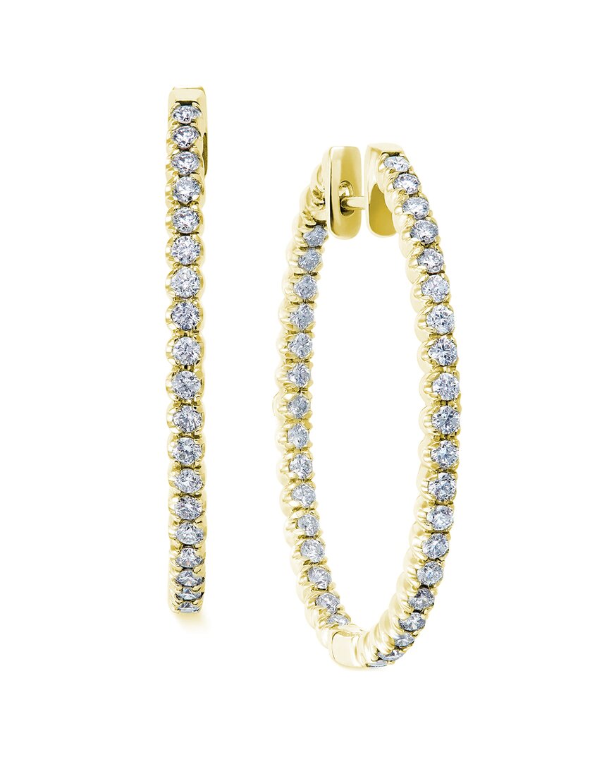 Suzy Levian 14k 1.00 Ct. Tw. Diamond Hoops In Gold