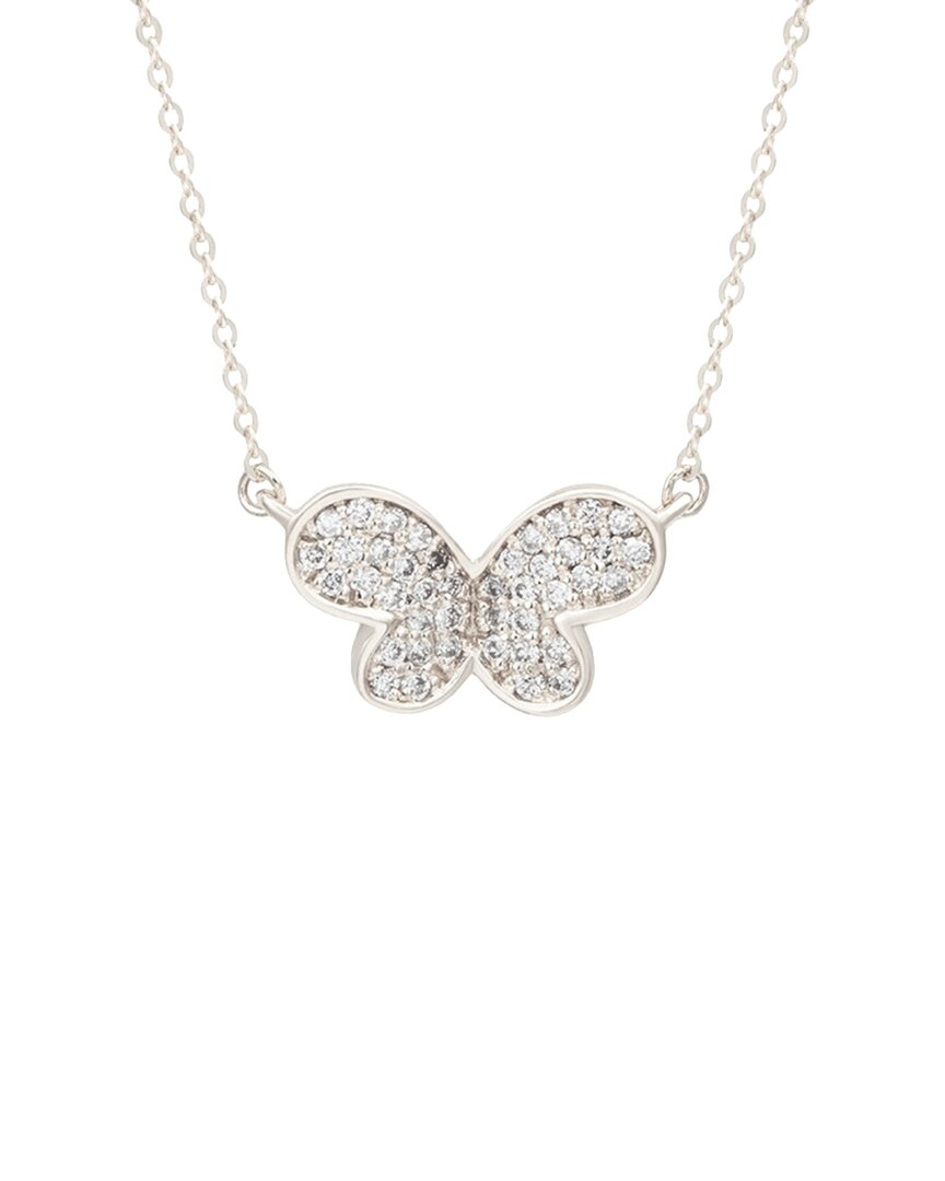 Suzy Levian 14k 0.20 Ct. Tw. Diamond Butterfly Pendant Necklace In Gold