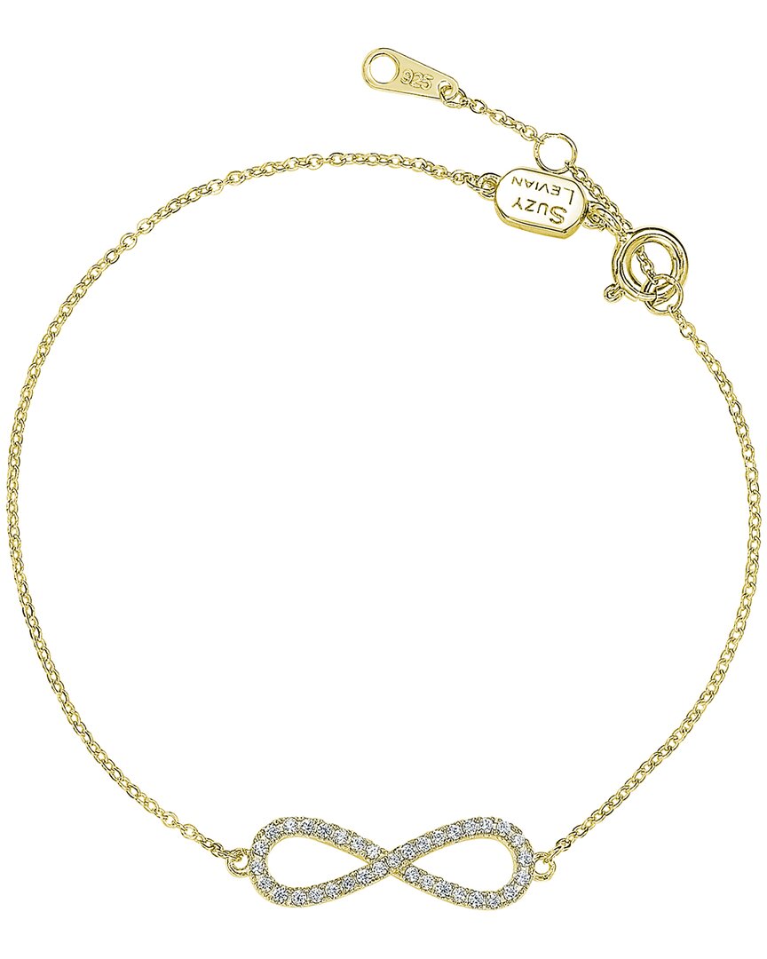 Suzy Levian 14k 0.20 Ct. Tw. Diamond Infinity Necklace In Gold