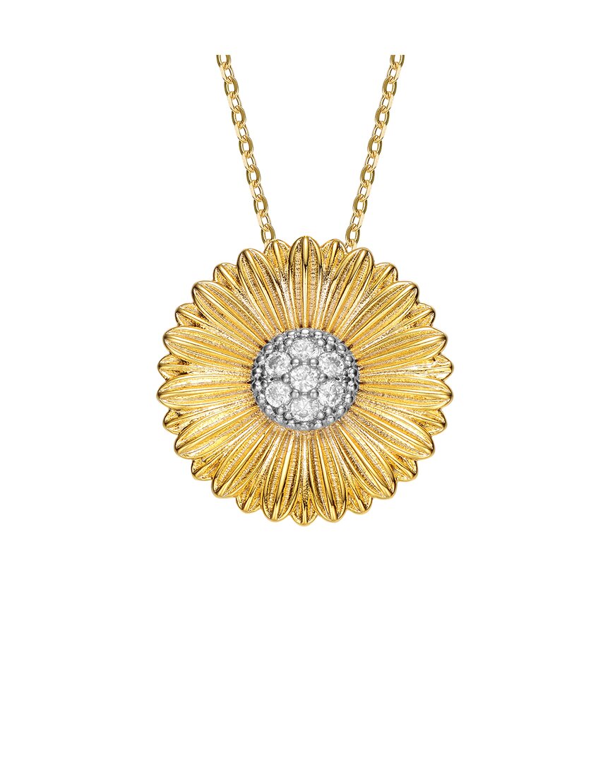 Rachel Glauber Two-tone Plated Cz Necklace