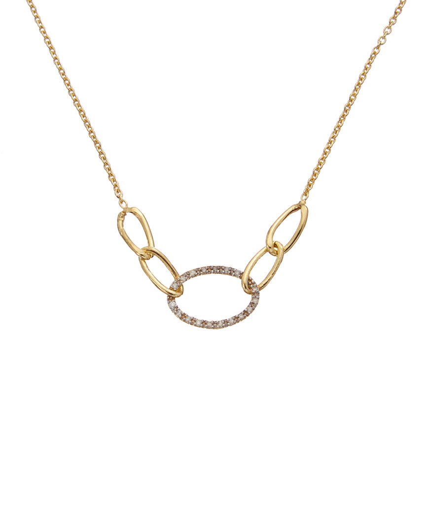 Meshmerise 18k Over Silver 0.15 Ct. Tw. Diamond Link Necklace