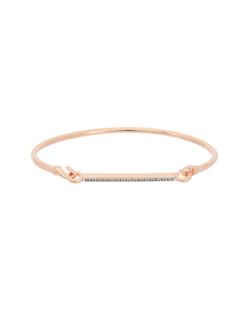 Meshmerise 18k Over Silver 0.15 Ct. Tw. Diamond Cuff Bangle Bracelet