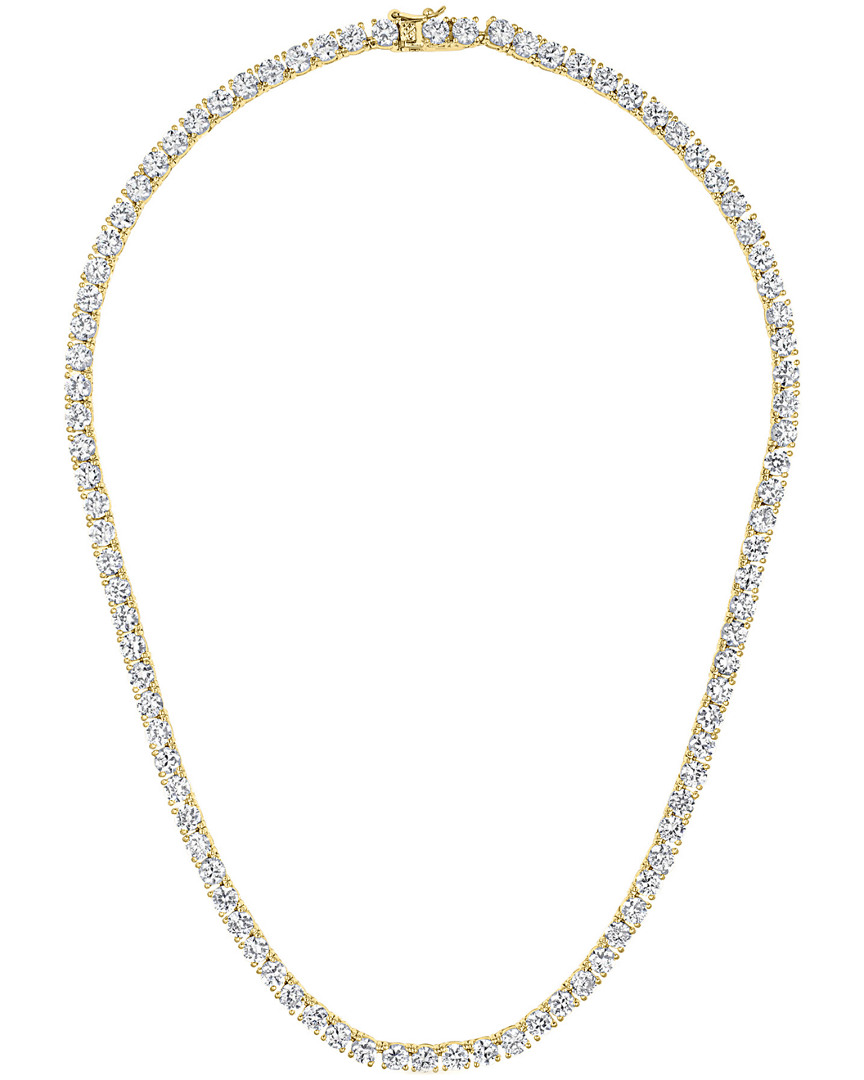 Genevive 14k Over Silver Cz Tennis Necklace
