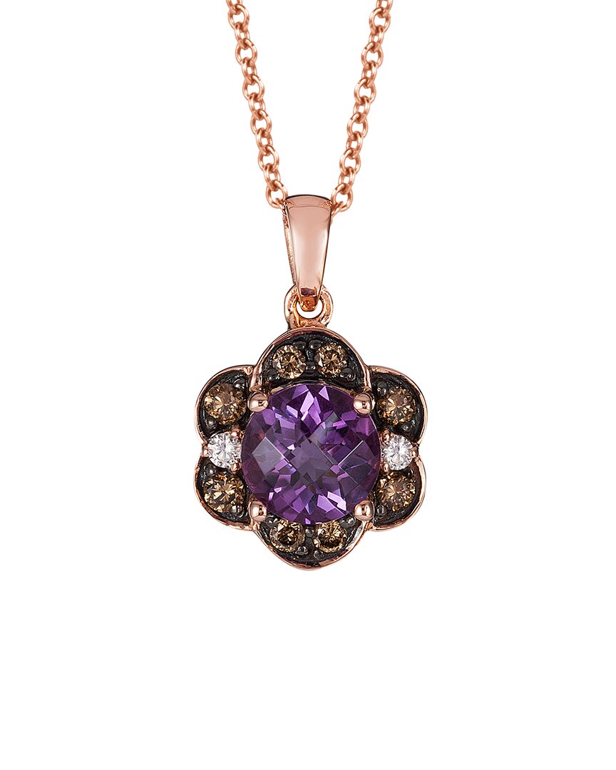 Le Vian 14k Rose Gold 1.42 Ct. Tw. Diamond & Amethyst Necklace