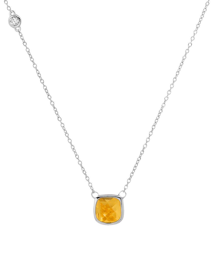 Max + Stone Maxcolor Silver 2.40 Ct. Tw. Citrine Necklace