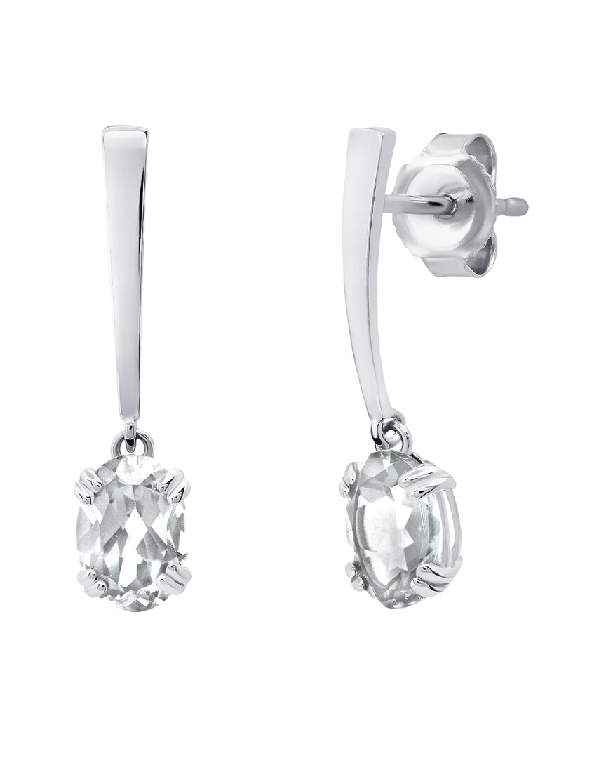 Max + Stone 14k 1.80 Ct. Tw. Created White Sapphire Dangle Earrings In Metallic