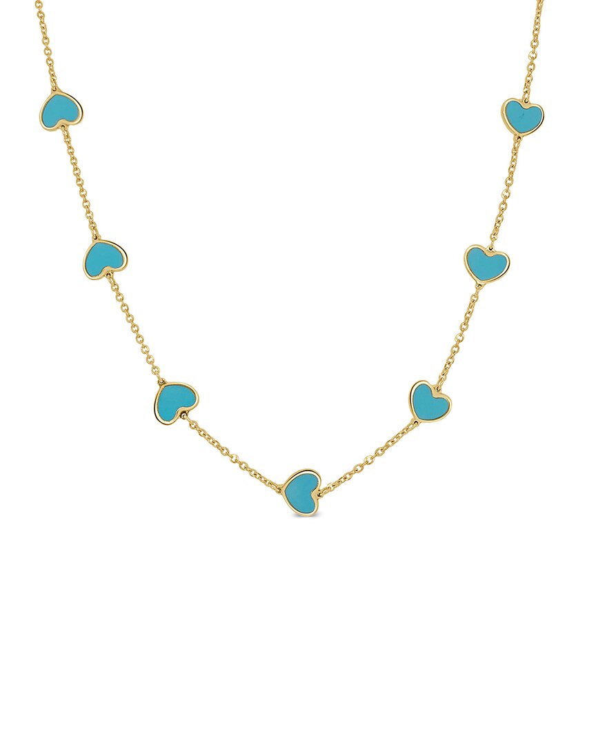Sabrina Designs 14k Turquoise Station Heart Necklace
