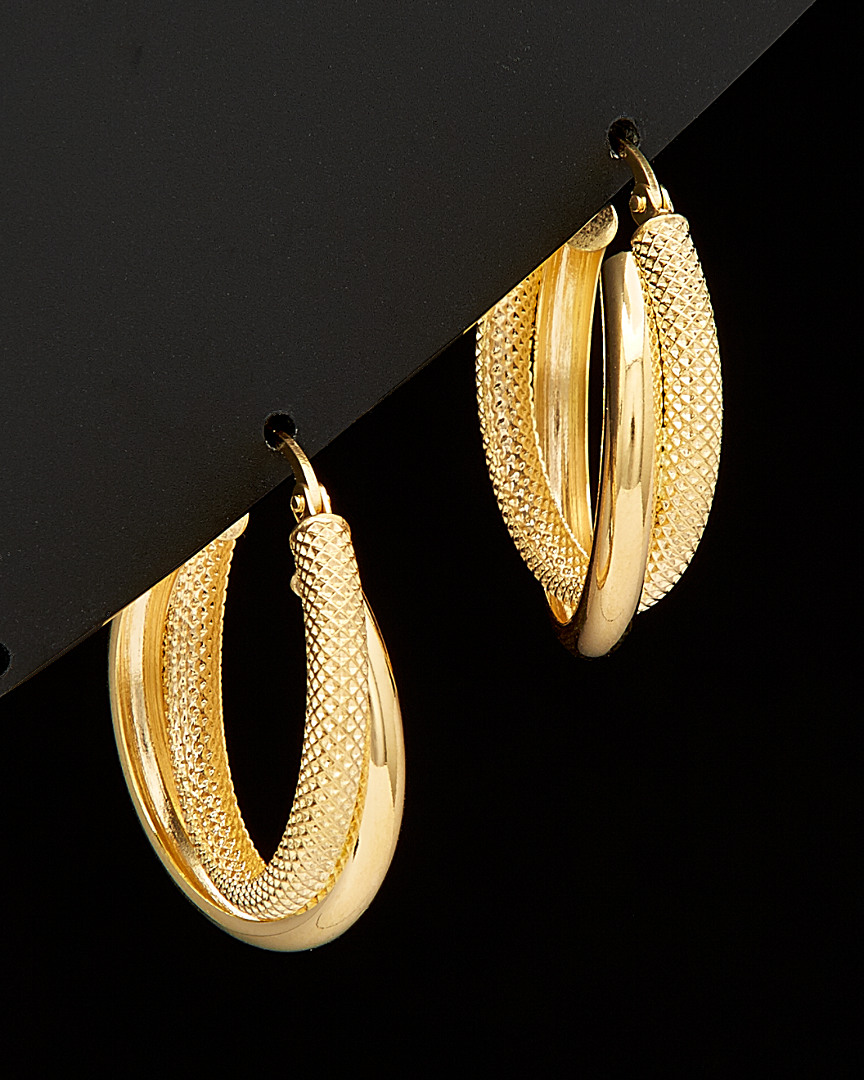 Italian Gold Double Hoops