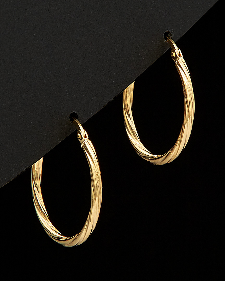 Italian Gold Twisted Hoops