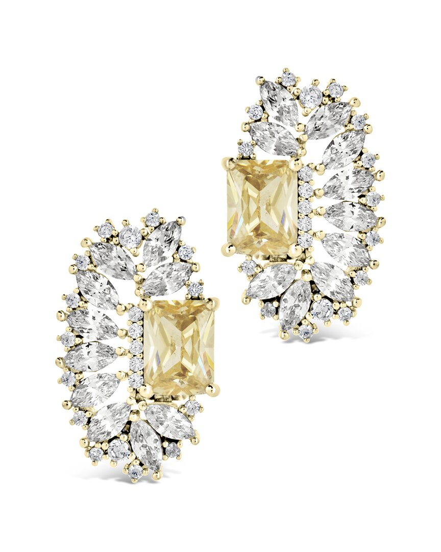 Sterling Forever 14k Plated Cz Nina Statement Studs