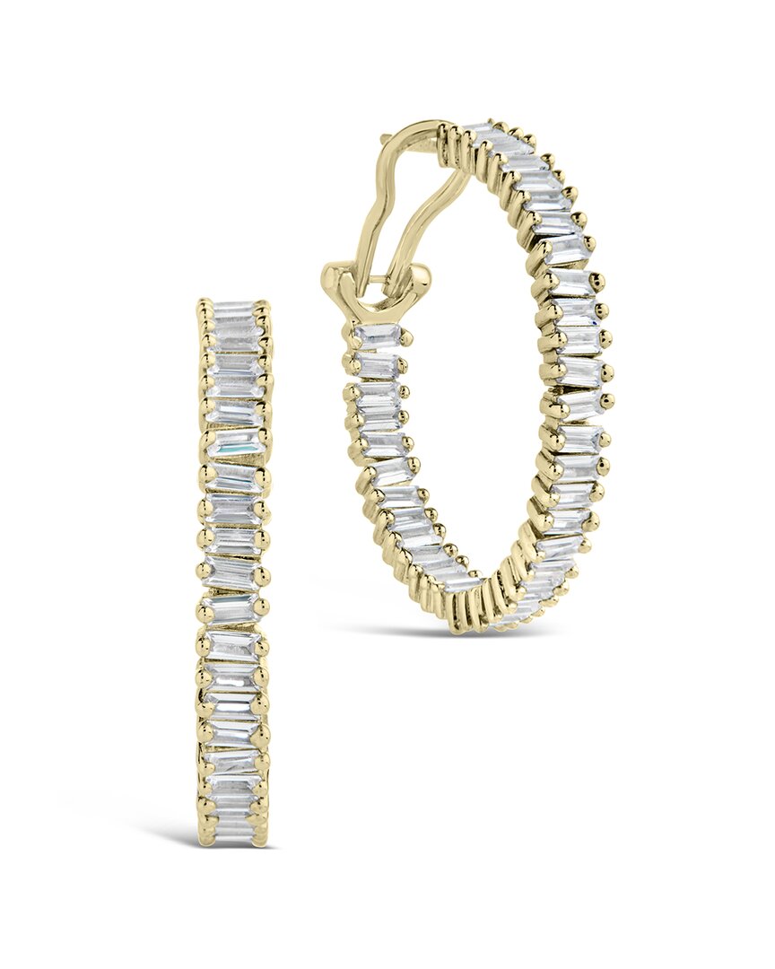 Sterling Forever Mischa Cubic Zirconia Inside Out Hoop Earrings