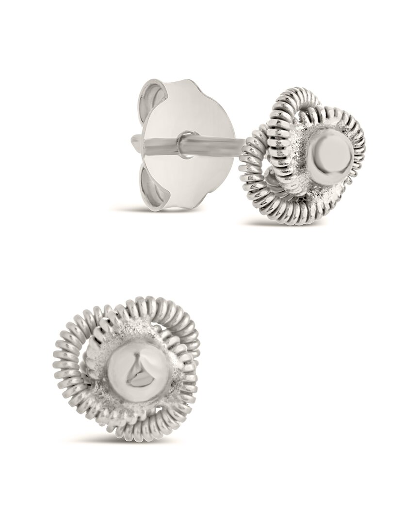 STERLING FOREVER STERLING FOREVER SILVER BRAIDED KNOT & SPHERE STUDS