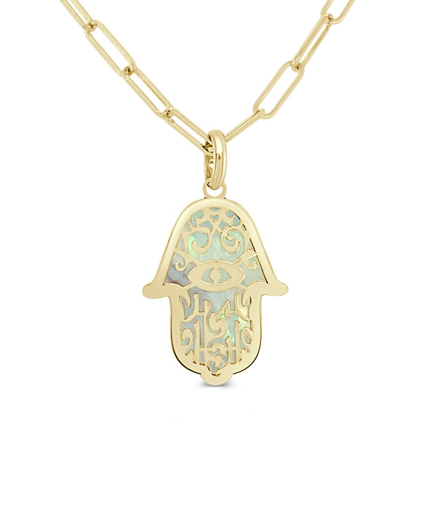 Sabrina Designs 14k Mother-of-pearl Hamsa Pendant In Gold