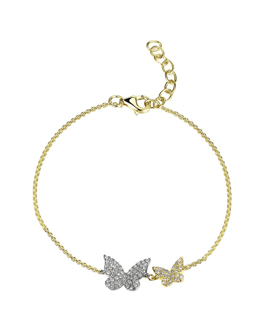 Shop Sabrina Designs 14k 0.21 Ct. Tw. Double Butterfly Bracelet