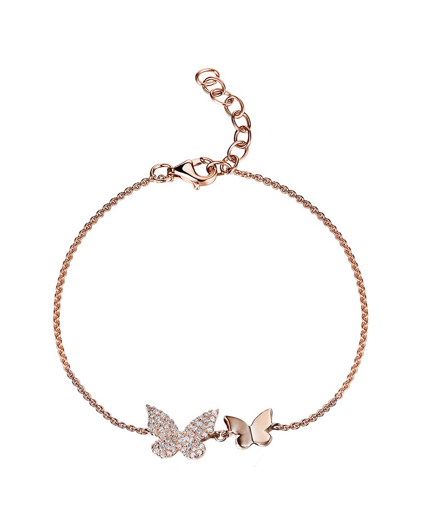 Sabrina Designs 14k Rose Gold 0.15 Ct. Tw. Butterfly Bracelet