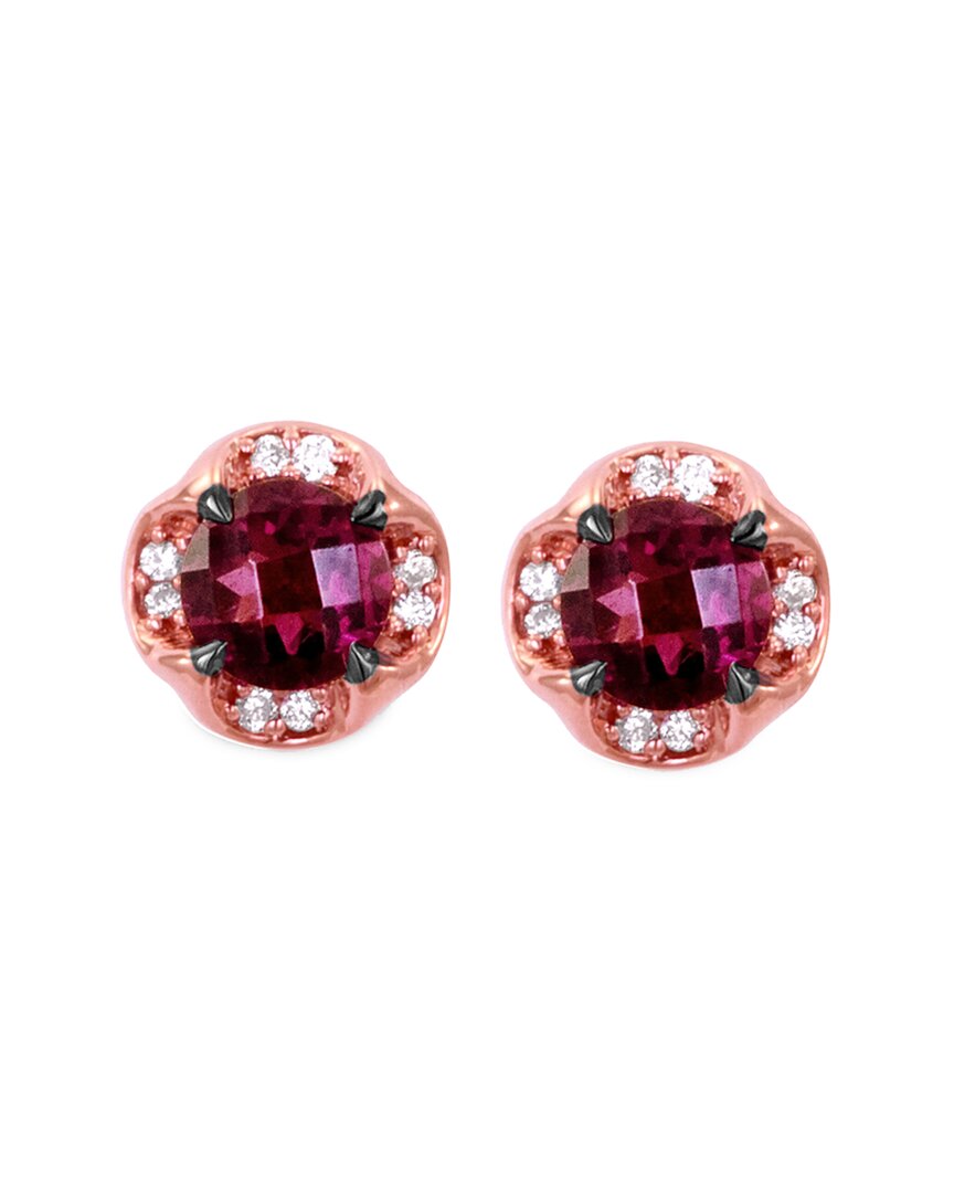 Le Vian ® 14k Strawberry Gold 1.38 Ct. Tw. Diamond & Rhodolite Earrings