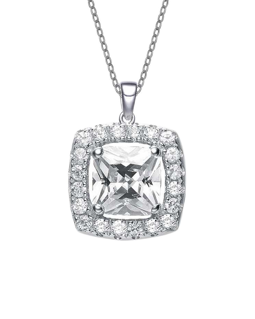 GENEVIVE GENEVIVE SILVER CZ NECKLACE