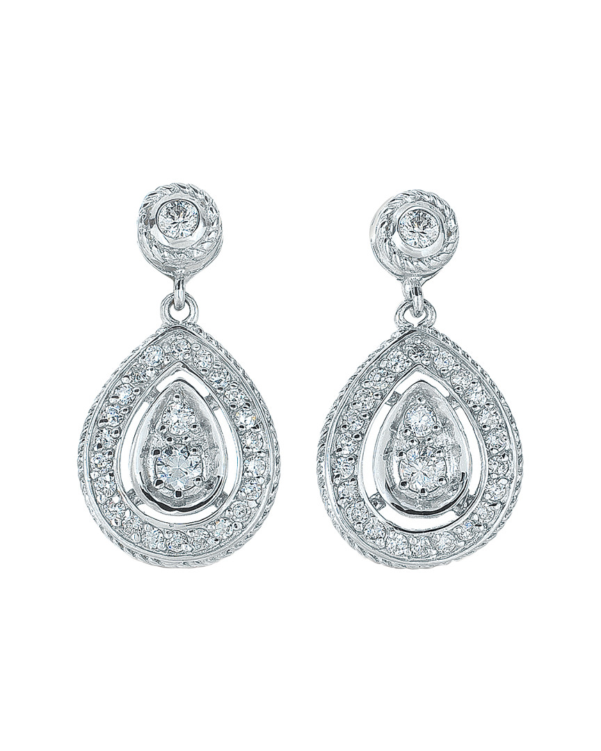 GENEVIVE GENEVIVE SILVER CZ EARRINGS