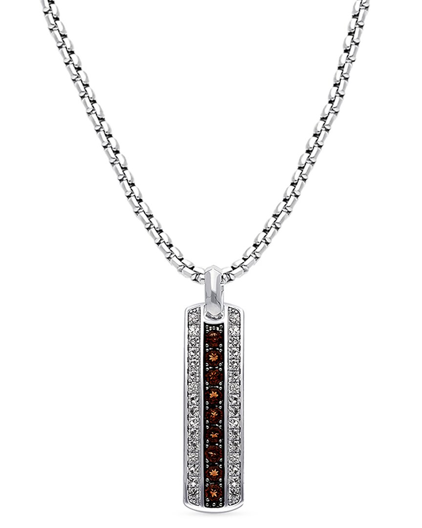 Le Vian ® Silver 1.90 Ct. Tw. Smoky Quartz Dog Tag Necklace In Metallic