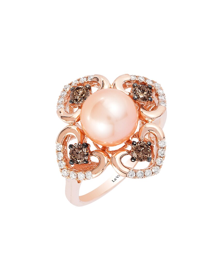 Le Vian ® 14k Rose Gold 0.62 Ct. Tw. Diamond & 8-9mm Pearl Cocktail Ring In Pink