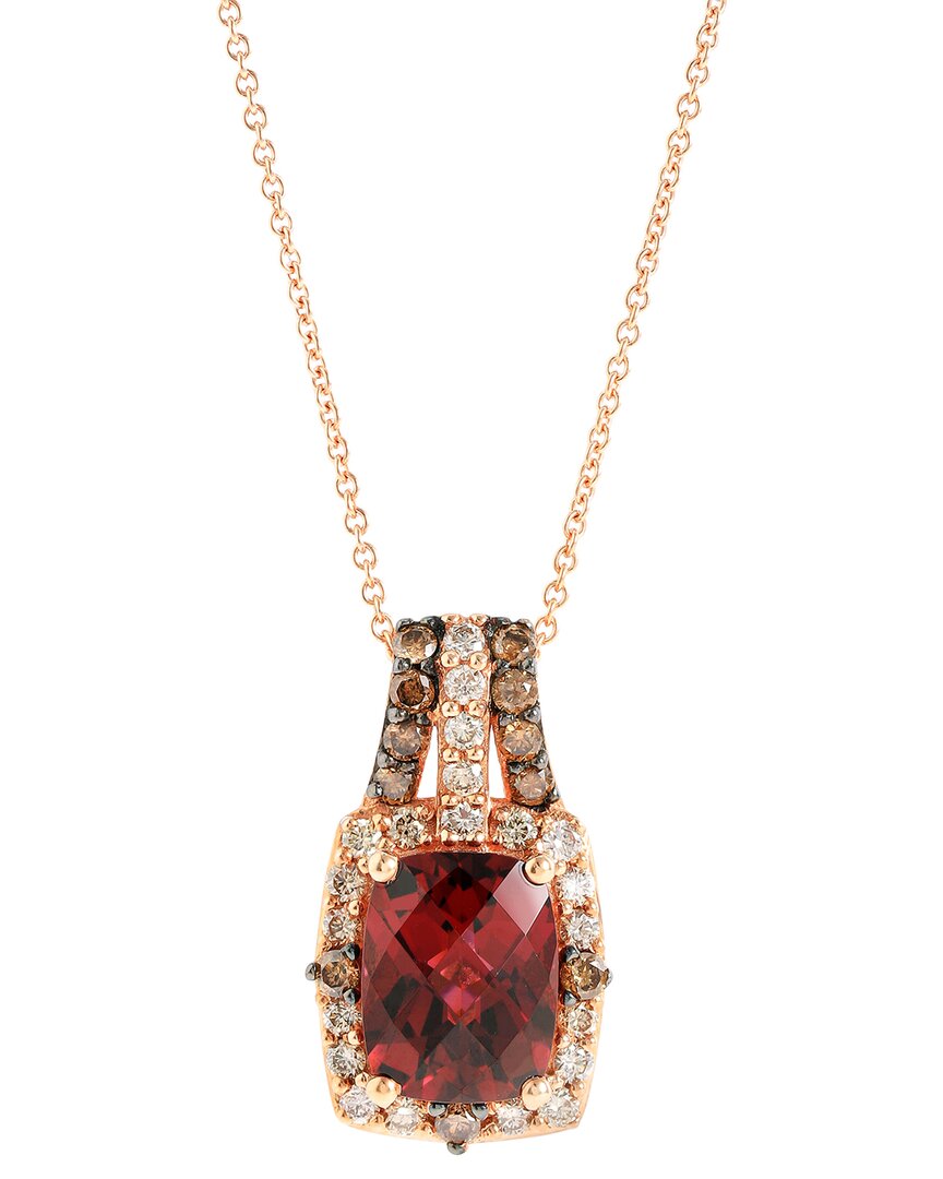 Le Vian ® 14k Rose Gold 2.89 Ct. Tw. Diamond & Rhodolite Pendant