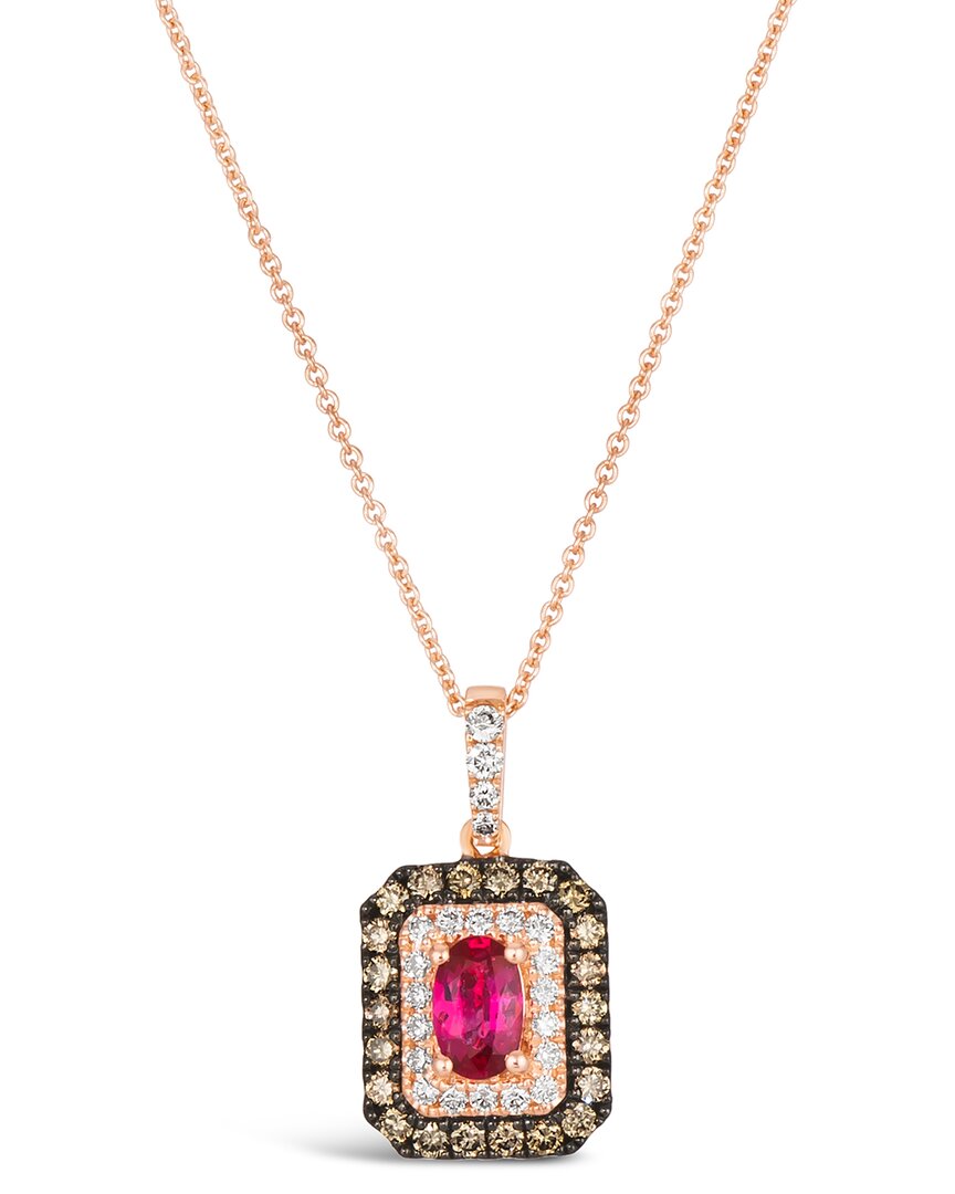 Le Vian ® 14k Rose Gold 1.03 Ct. Tw. Diamond & Ruby Pendant