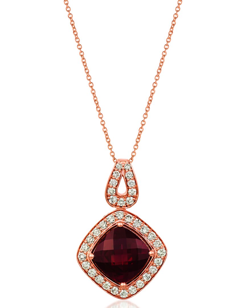Le Vian ® 14k Rose Gold 5.78 Ct. Tw. Diamond & Garnet Pendant