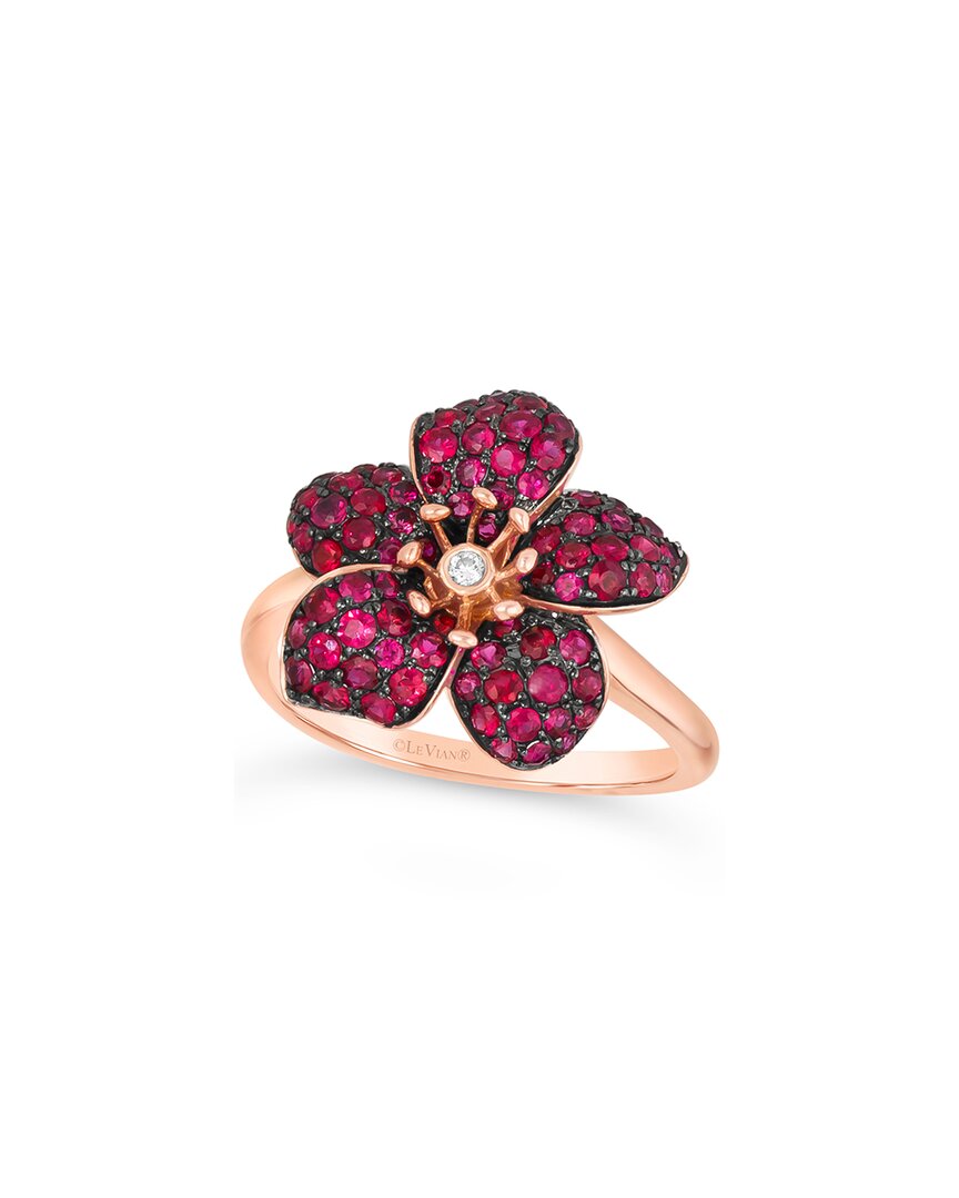 Le Vian ® 14k Rose Gold 1.29 Ct. Tw. Diamond & Ruby Cocktail Ring In Pink