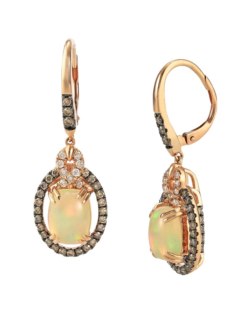 Le Vian ® 14k Rose Gold 2.96 Ct. Tw. Diamond & Opal Dangle Earrings