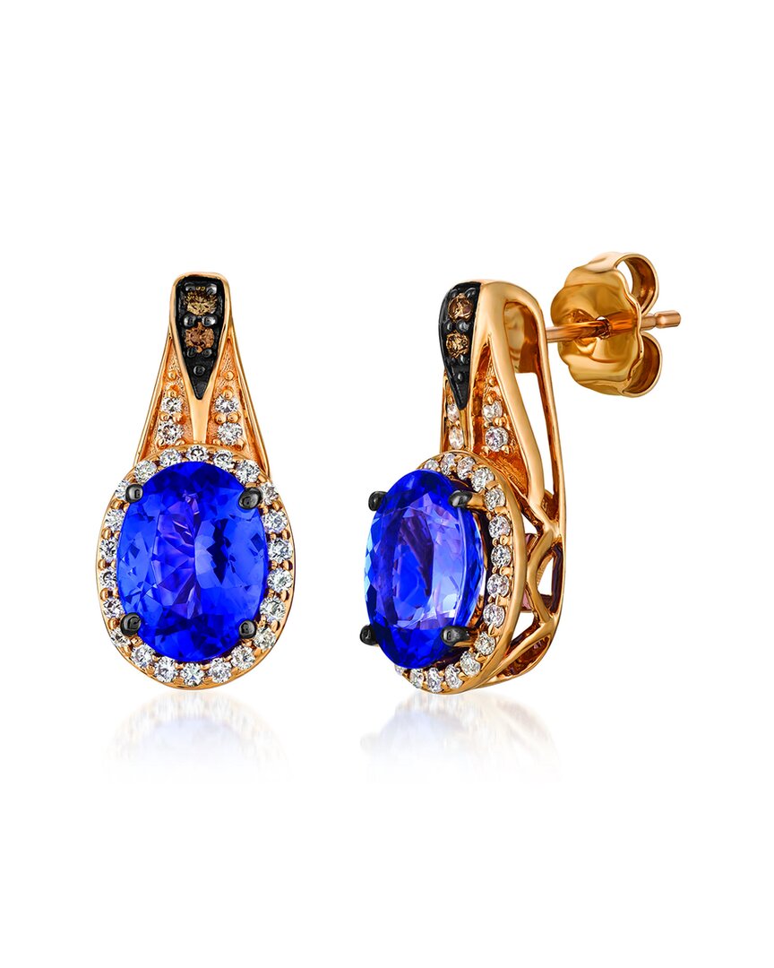 Le Vian ® 14k Rose Gold 2.32 Ct. Tw. Diamond & Tanzanite Drop Earrings