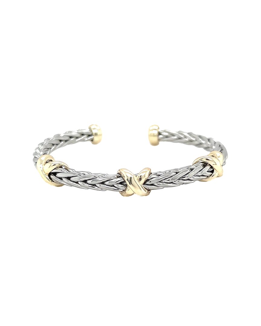 Juvell 18k Plated Fancy Bangle Bracelet In Metallic