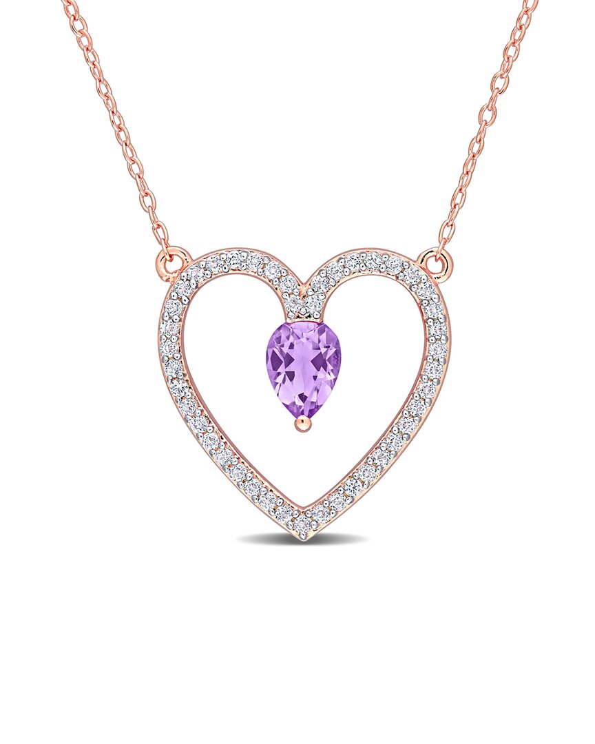 Rina Limor Silver 1.13 Ct. Tw. Gemstone Heart Necklace
