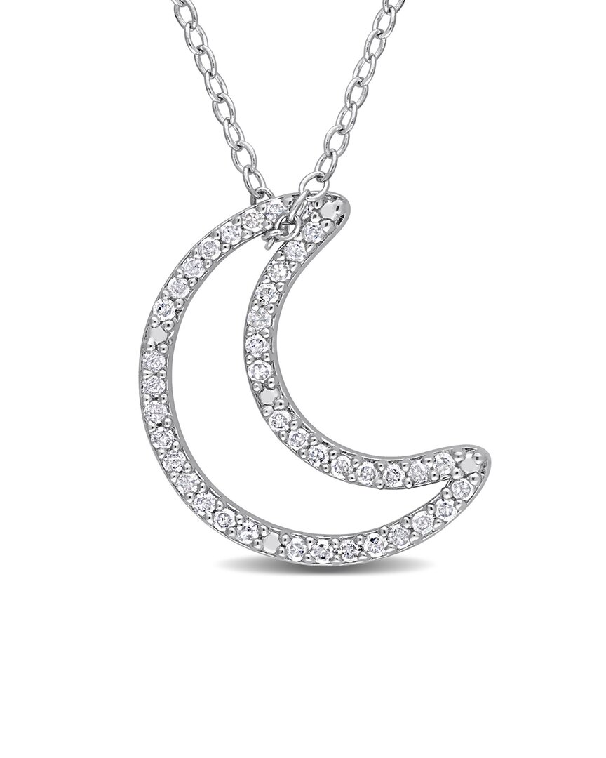 Rina Limor Silver 0.20 Ct. Tw. Moon Necklace