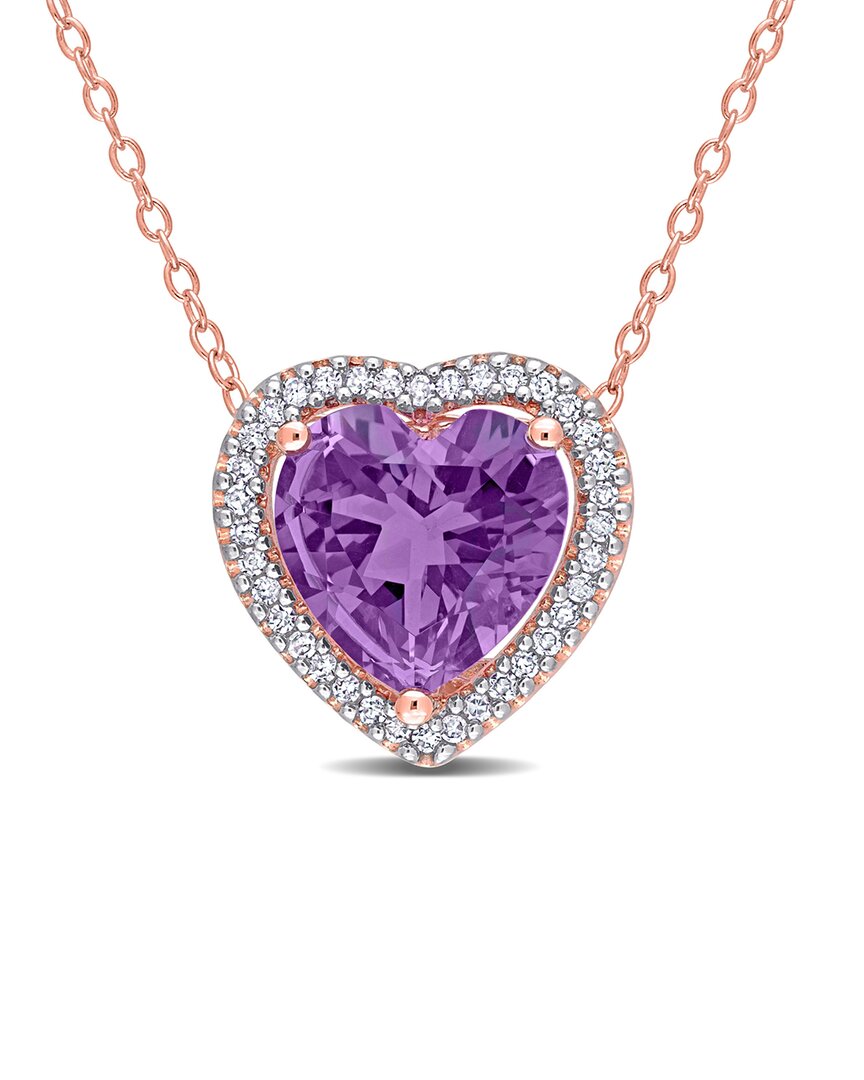 Rina Limor Silver 3.43 Ct. Tw. Amethyst Heart Necklace