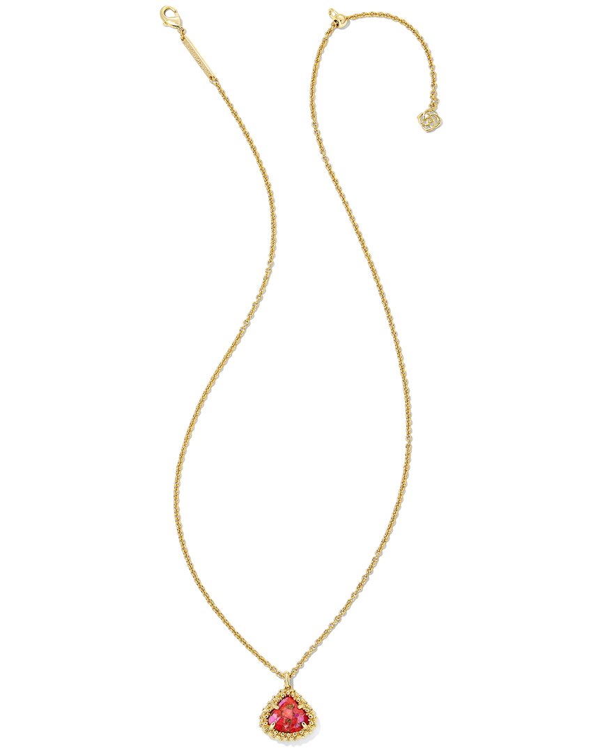 Kendra Scott Framed Kendall Short 14k Plated Magnesite Pendant Necklace In Gold