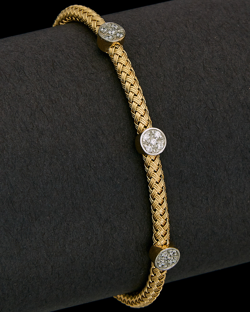 Meshmerise 18k Over Silver 0.20 Ct. Tw. Diamond Bangle