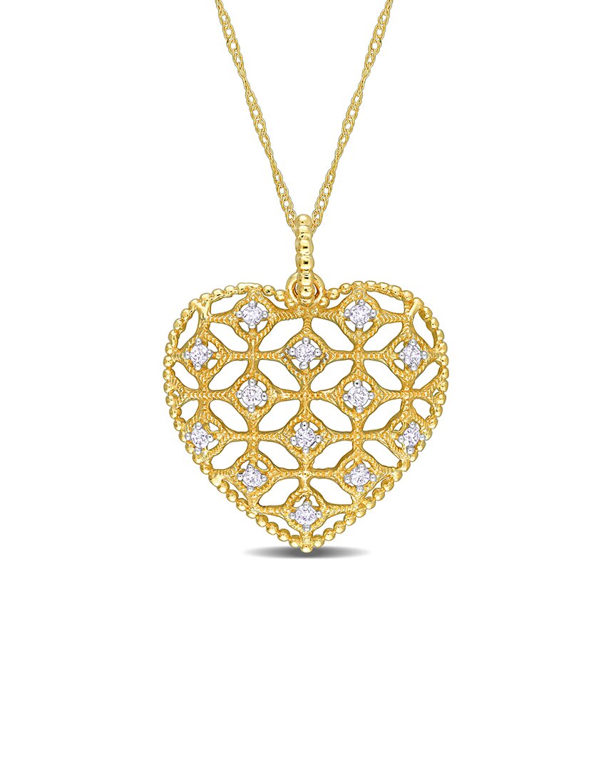 Rina Limor 14k 0.20 Ct. Tw. Diamond Heart Necklace