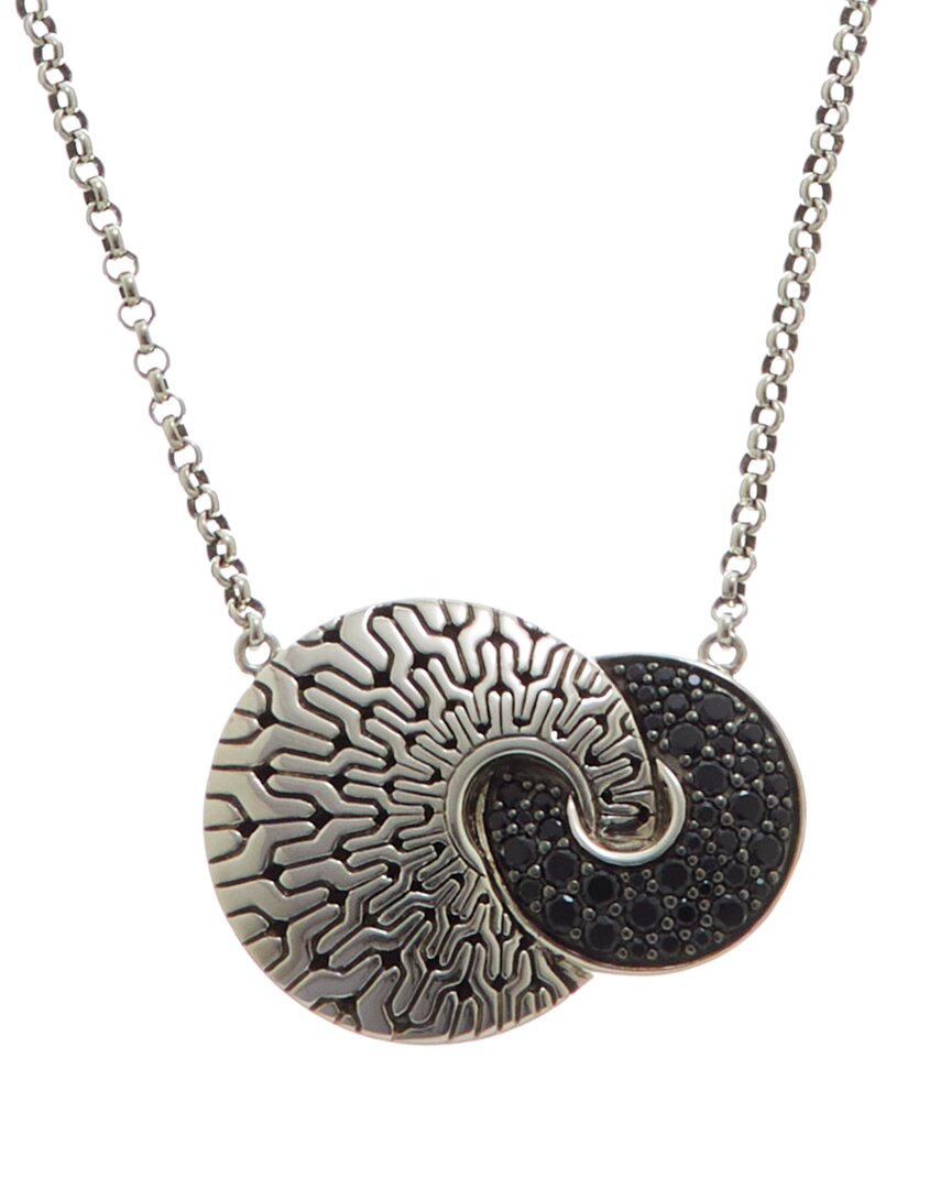 John Hardy Essentials Silver Gemstone Station Necklace In Metallic